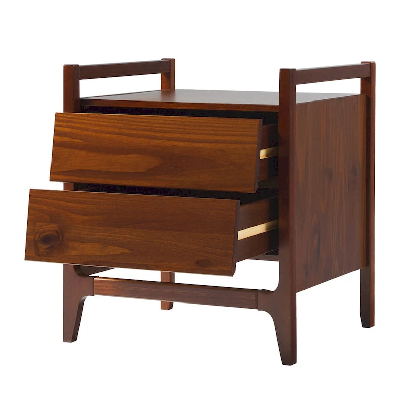 Table de chevet en bois massif style Mid-Century Modern