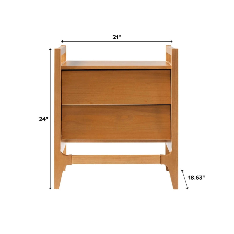 Table de chevet en bois massif style Mid-Century Modern