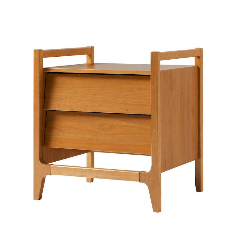 Table de chevet en bois massif style Mid-Century Modern