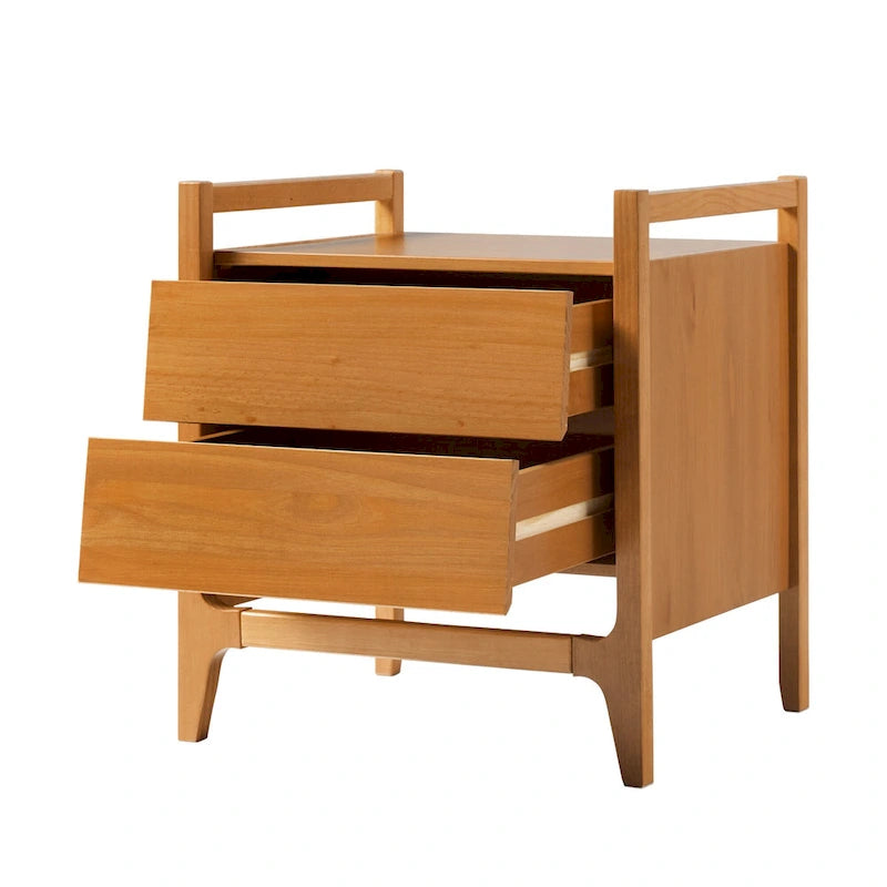 Table de chevet en bois massif style Mid-Century Modern