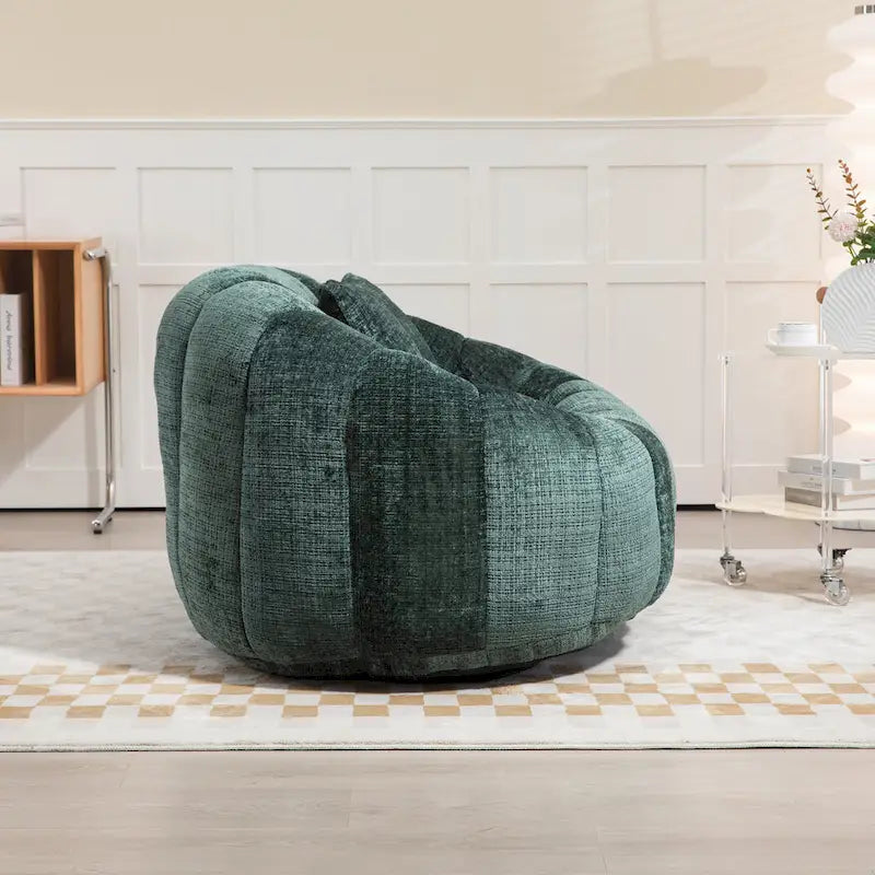 Canapé-méridienne moderne en chenille de 150 cm – Émeraude