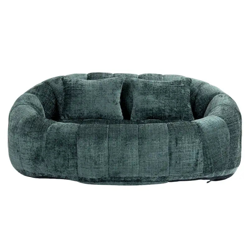 Canapé-méridienne moderne en chenille de 150 cm – Émeraude