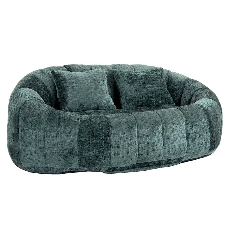 Canapé-méridienne moderne en chenille de 150 cm – Émeraude