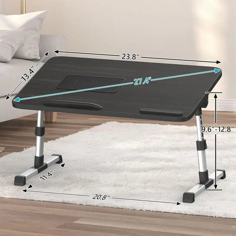 Support de lit réglable pour ordinateur portable avec ventilateur de refroidissement et tiroir latéral