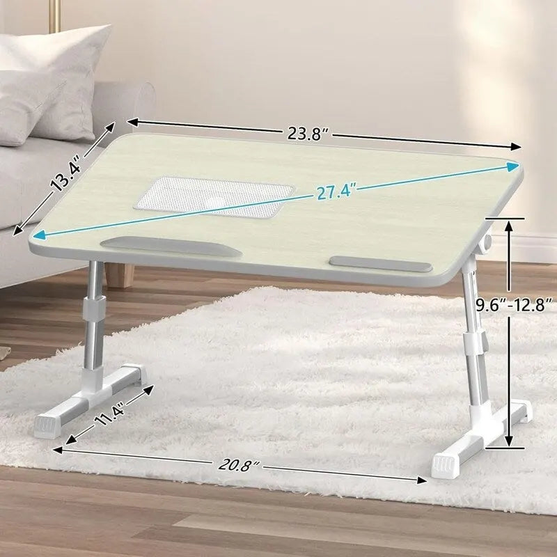 Support de lit réglable pour ordinateur portable avec ventilateur de refroidissement et tiroir latéral