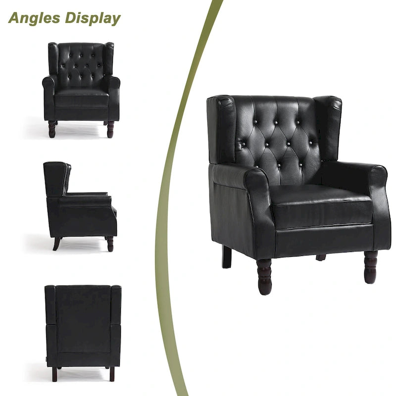 Lot de 2 chaises d'appoint capitonnées en similicuir végétalien