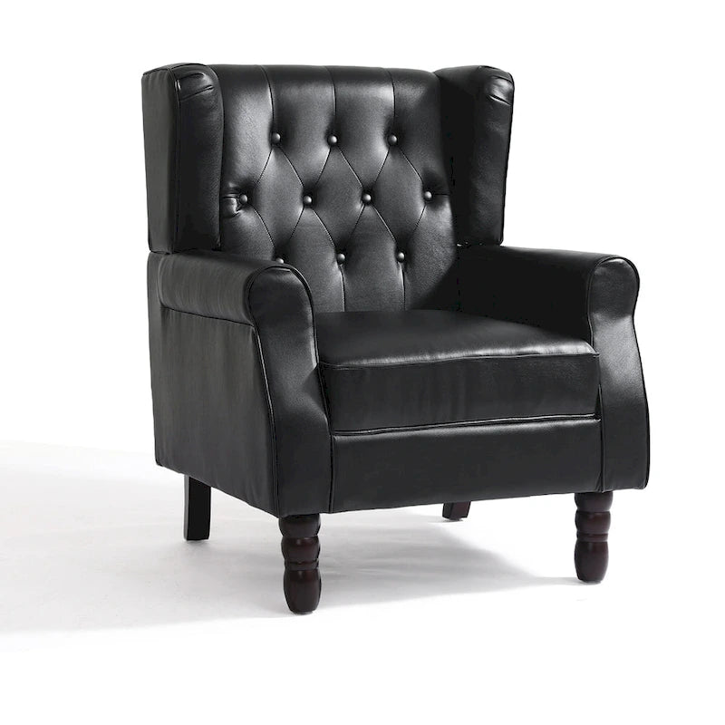 Lot de 2 chaises d'appoint capitonnées en similicuir végétalien