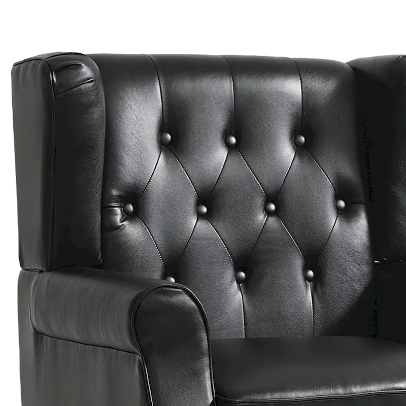 Lot de 2 chaises d'appoint capitonnées en similicuir végétalien