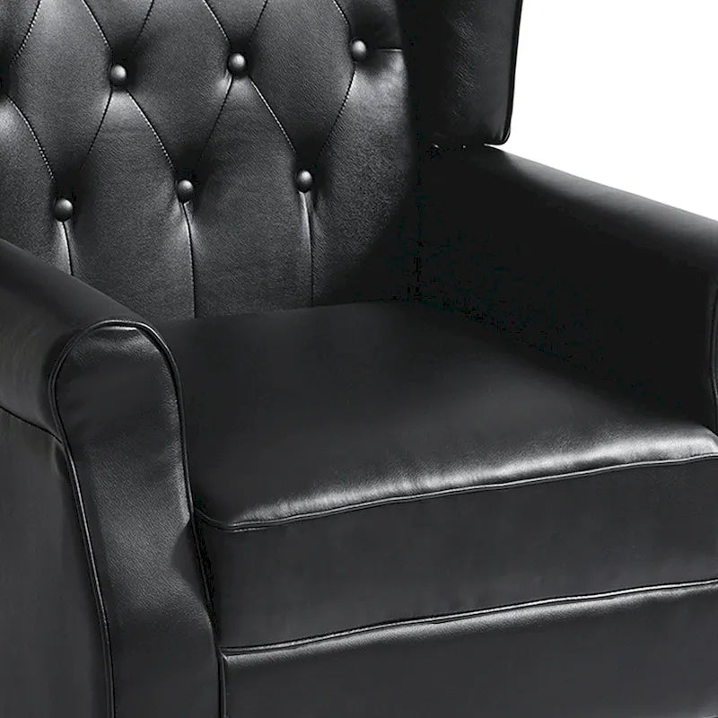 Lot de 2 chaises d'appoint capitonnées en similicuir végétalien