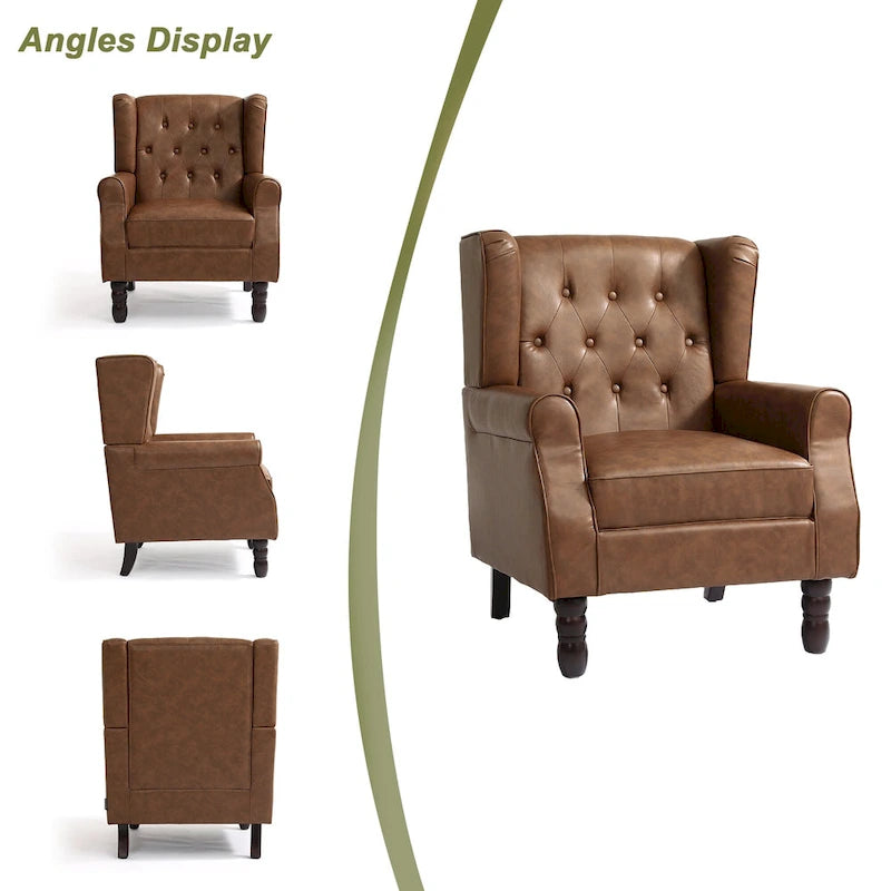 Lot de 2 chaises d'appoint capitonnées en similicuir végétalien