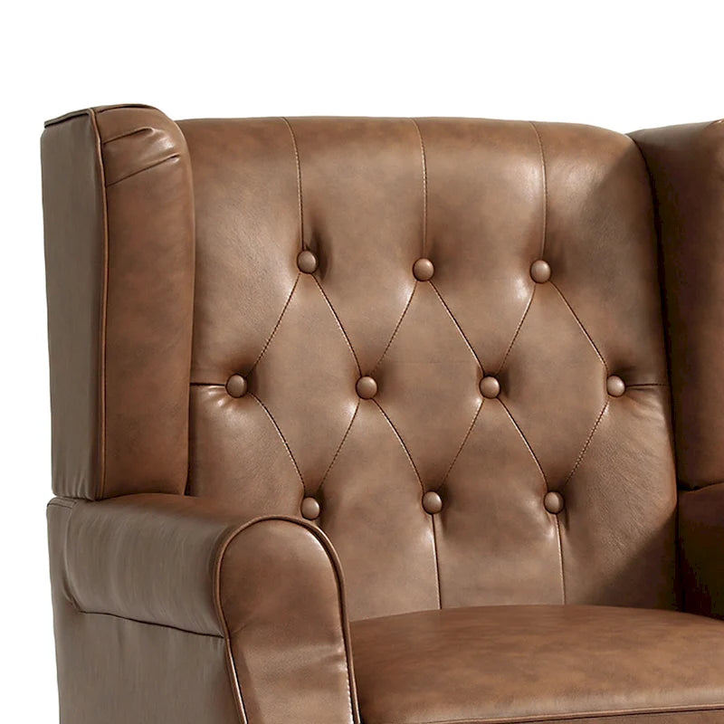 Lot de 2 chaises d'appoint capitonnées en similicuir végétalien