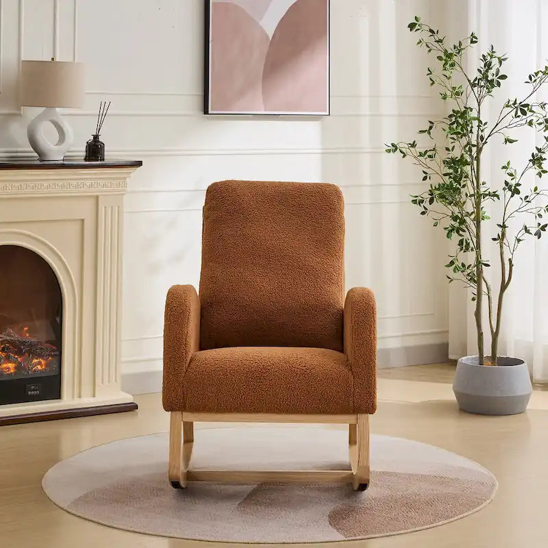 Fauteuil à bascule d'appoint rembourré de 27,2 W avec pochette latérale
