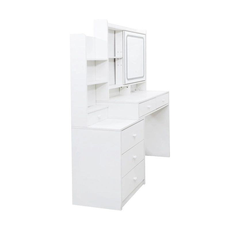 Coiffeuse avec miroir lumineux et 5 tiroirs