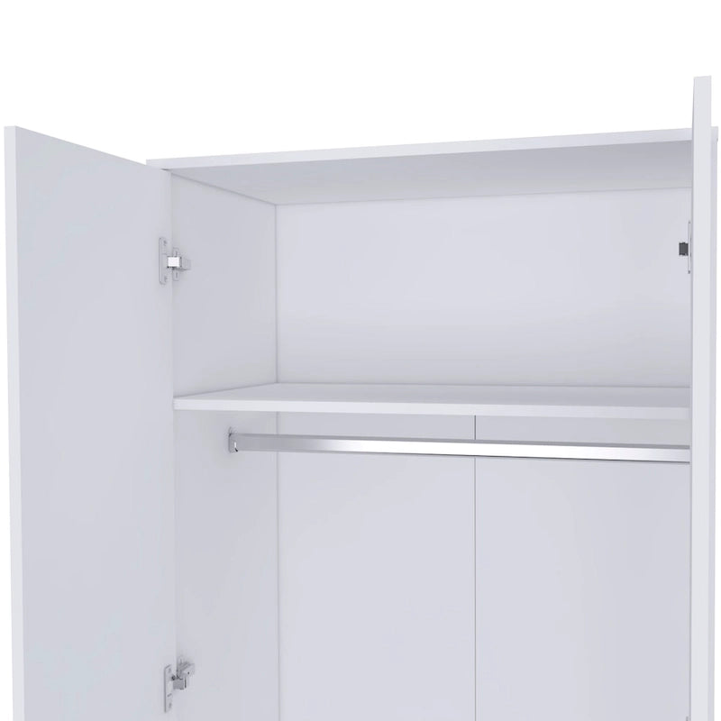 19.7 Armoire double moderne avec deux étagères et un tiroir pour chambre à coucher