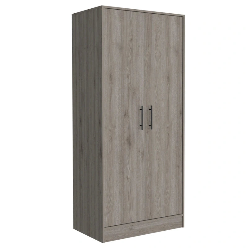19.7 Armoire double moderne avec deux étagères et un tiroir pour chambre à coucher