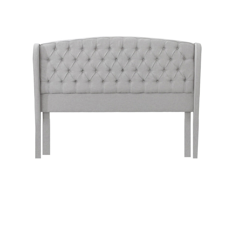 Lit plateforme moderne King Size tapissé avec tête de lit capitonnée