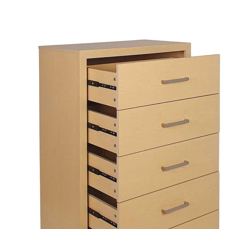 Commode à 5 tiroirs avec base en fer