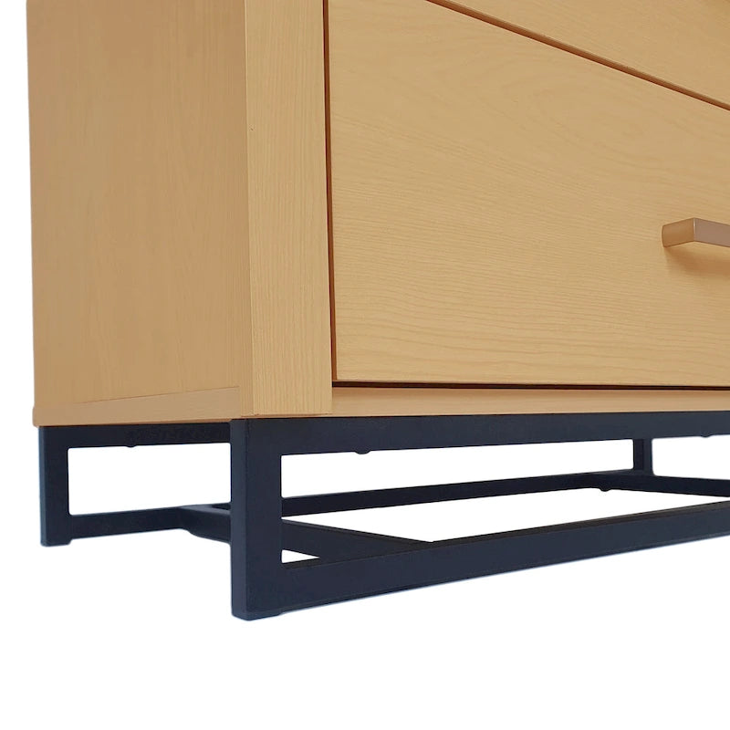 Commode à 5 tiroirs avec base en fer