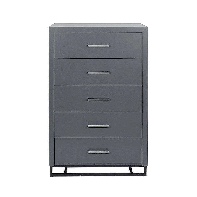Commode à 5 tiroirs avec base en fer