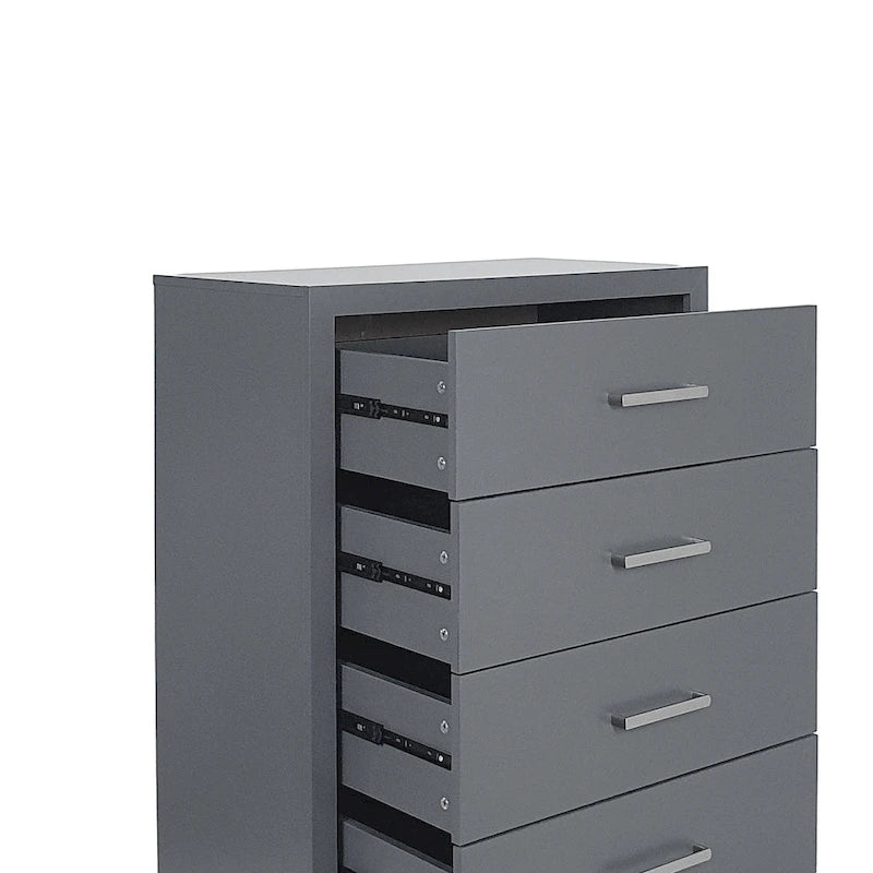 Commode à 5 tiroirs avec base en fer