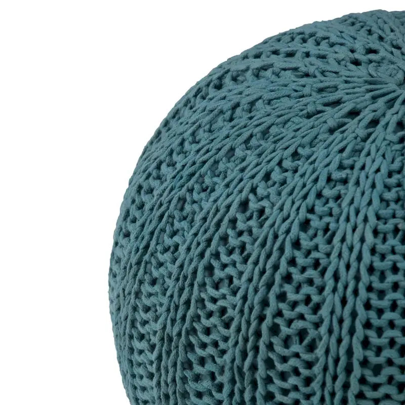 Pouf rond ottoman bohème en coton tricoté à la main