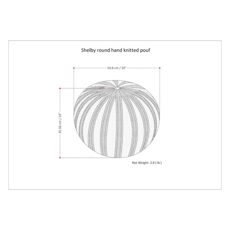 Pouf rond ottoman bohème en coton tricoté à la main