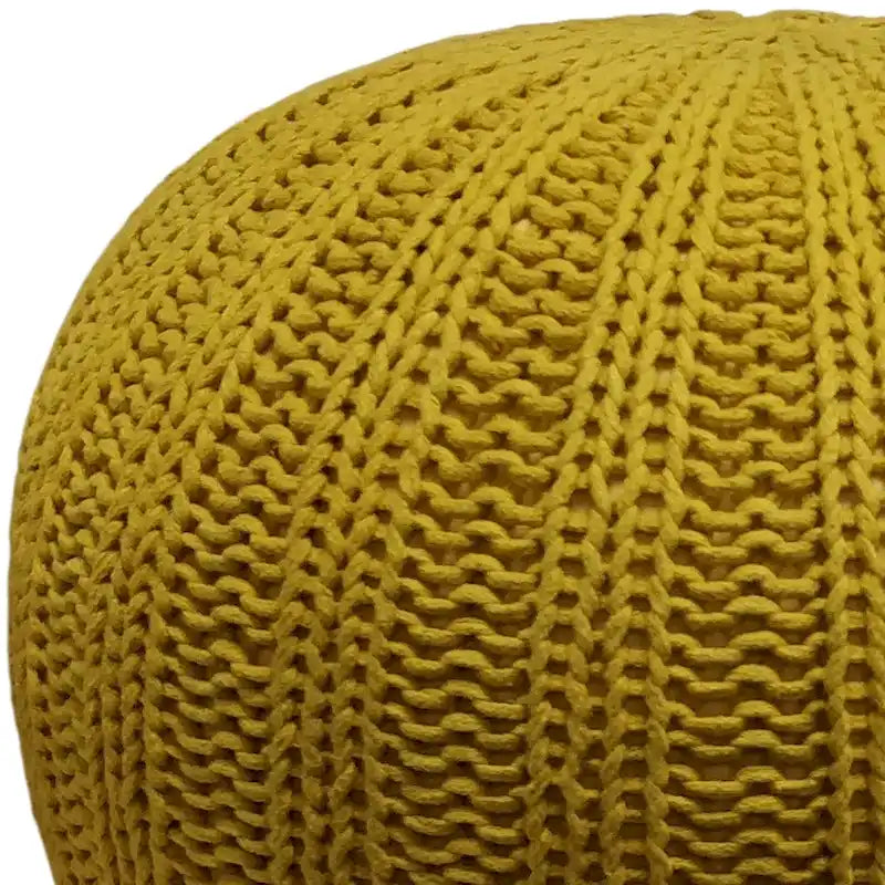 Pouf rond ottoman bohème en coton tricoté à la main