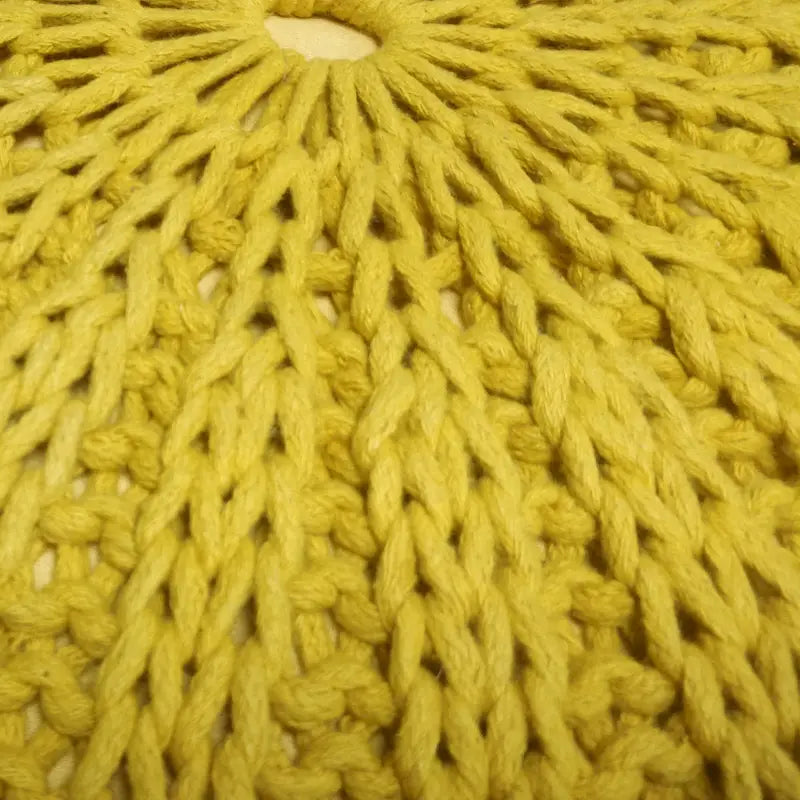 Pouf rond ottoman bohème en coton tricoté à la main
