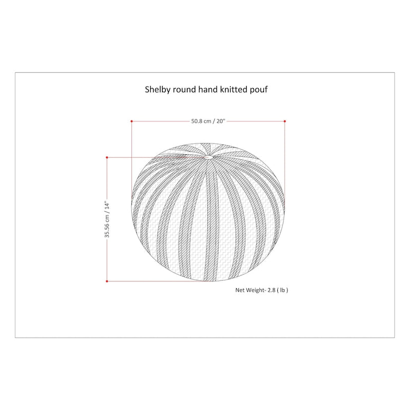 Pouf rond ottoman bohème en coton tricoté à la main