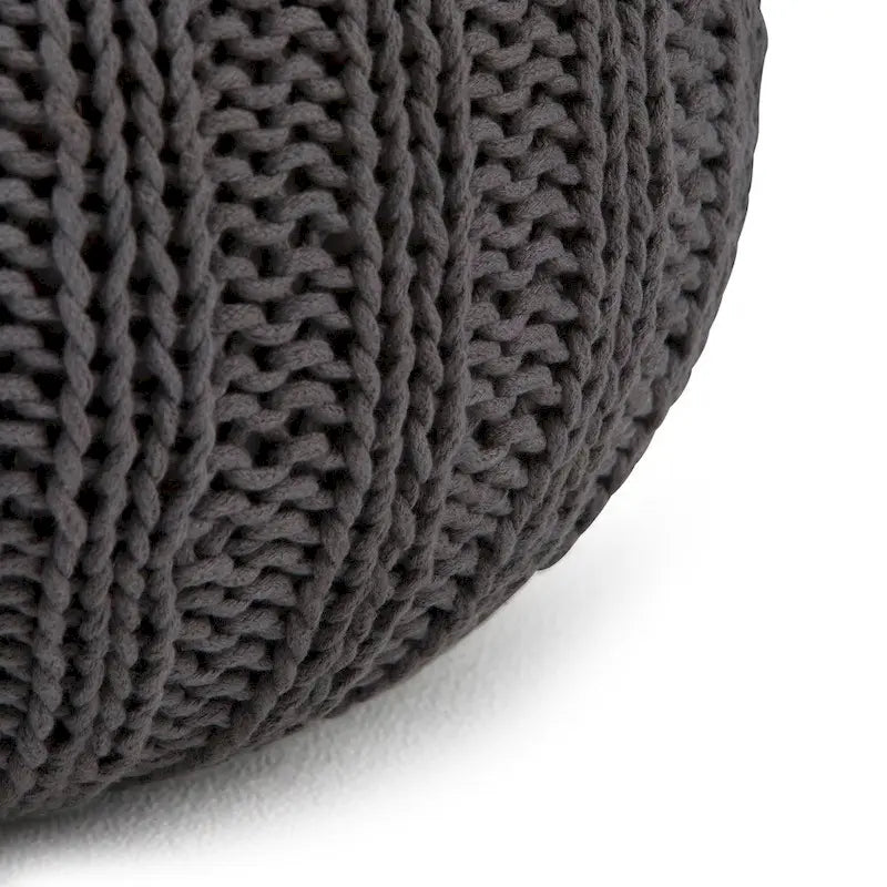 Pouf rond ottoman bohème en coton tricoté à la main