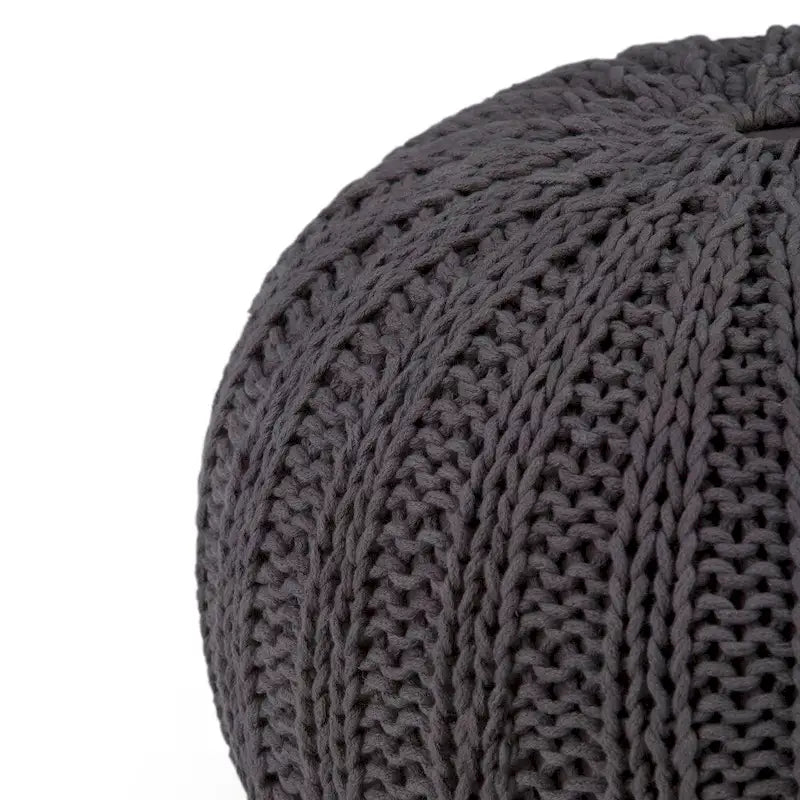 Pouf rond ottoman bohème en coton tricoté à la main