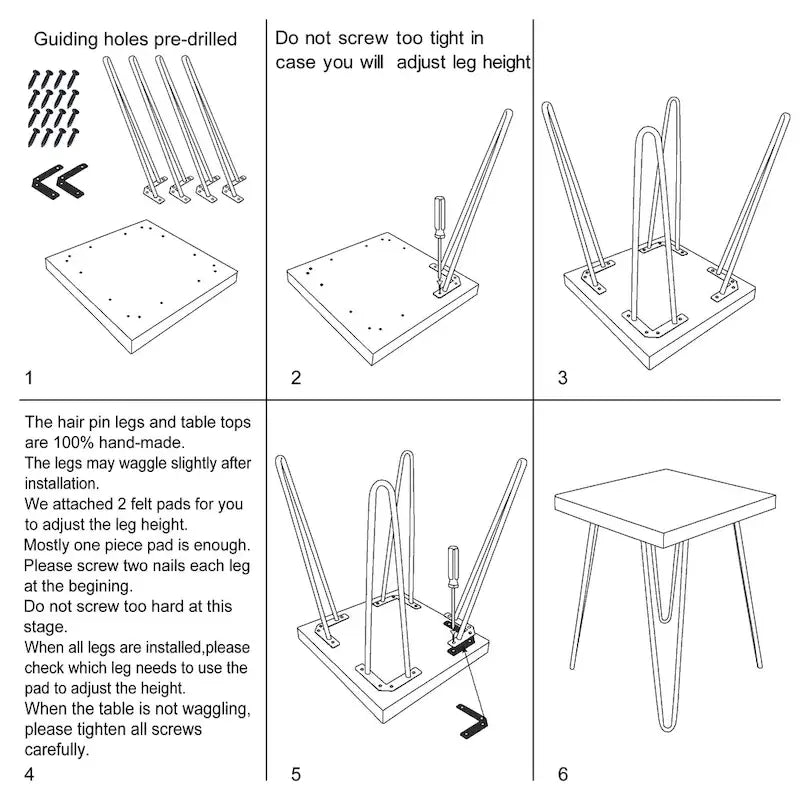 Table d'appoint en bois avec pieds épingles en fer
