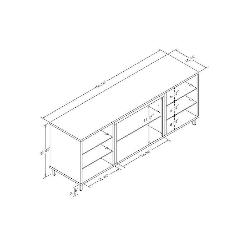 Console de meuble TV/média 60" avec gestion des câbles