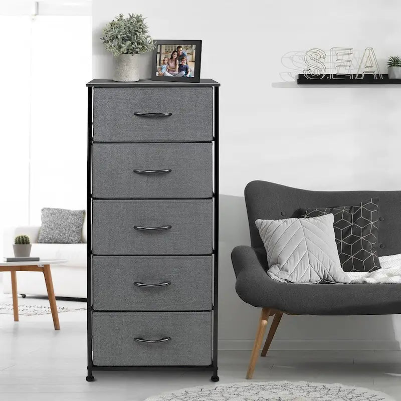 Commode de rangement à 5 tiroirs pour chambre ou placard