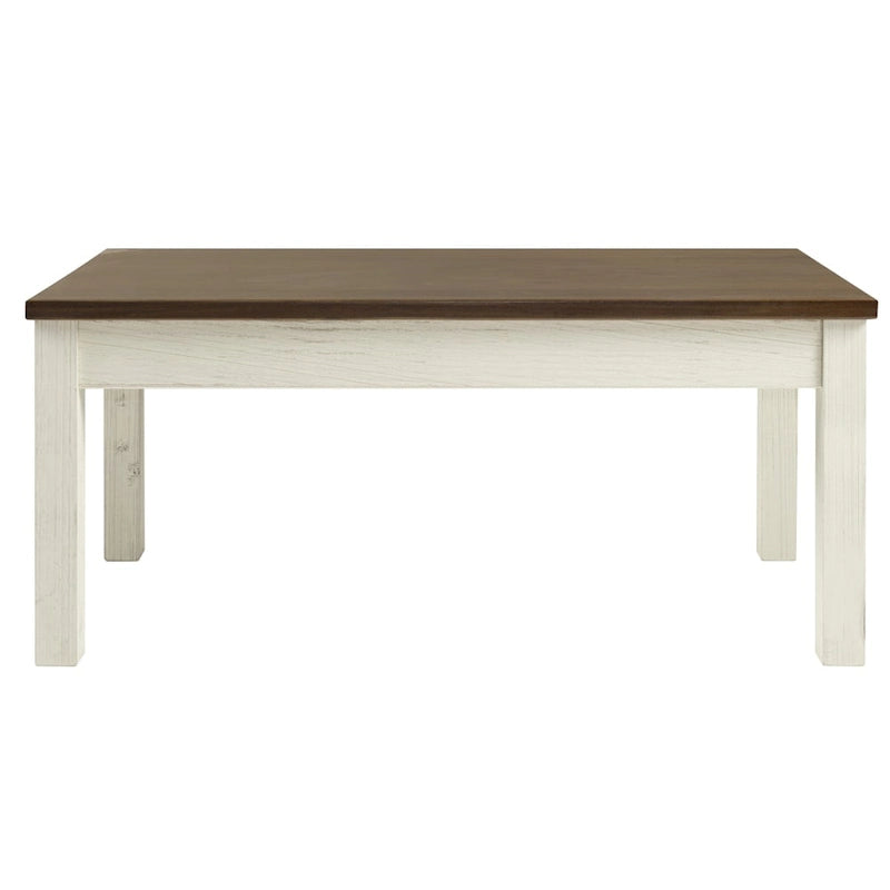 Table basse en bois blanc vieilli
