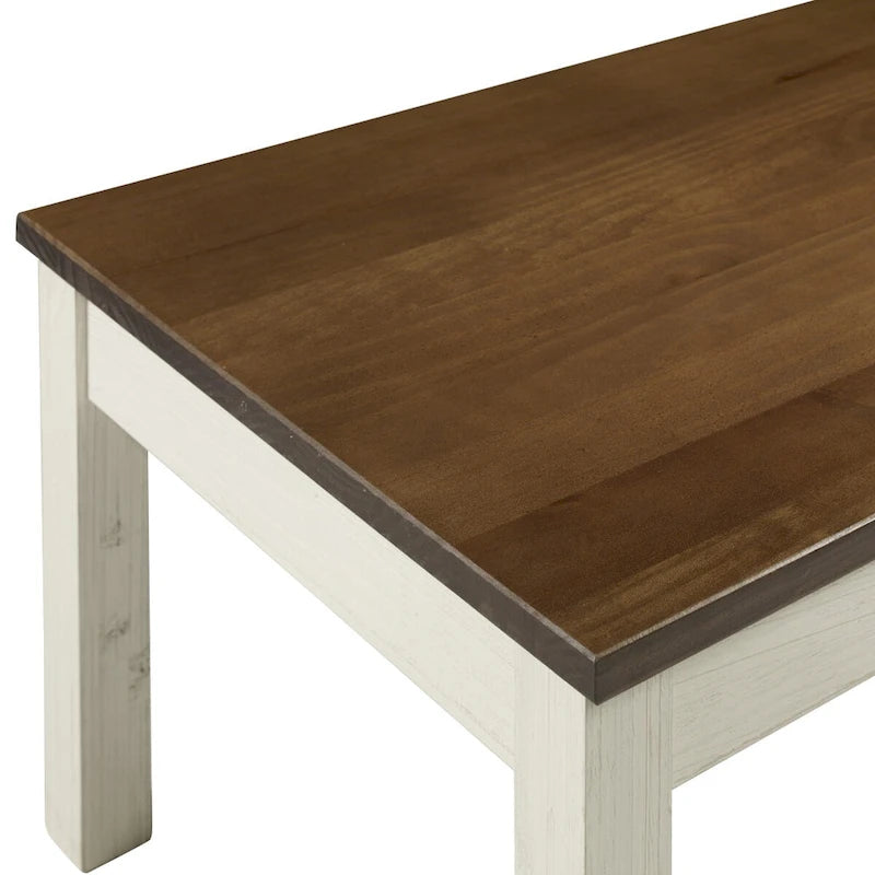 Table basse en bois blanc vieilli