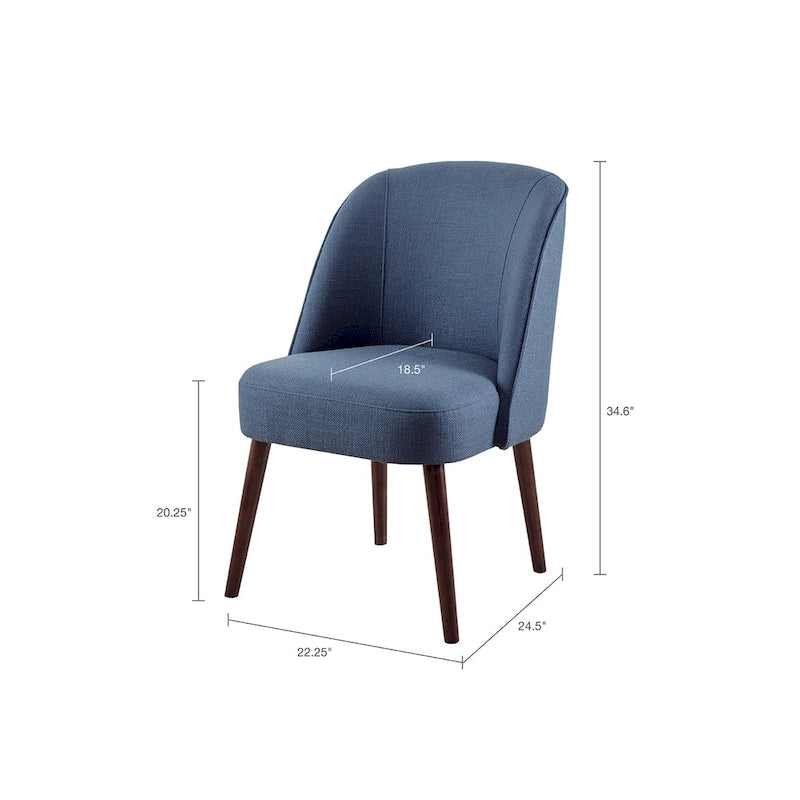 Chaise de salle à manger à dossier arrondi - 22,25"L x 24,5"P x 34,6"H