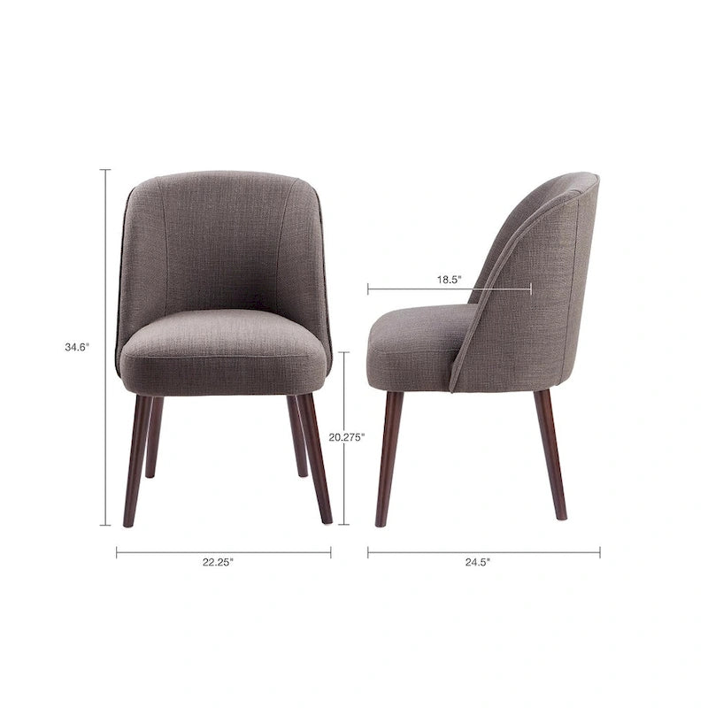 Chaise de salle à manger à dossier arrondi - 22,25"L x 24,5"P x 34,6"H
