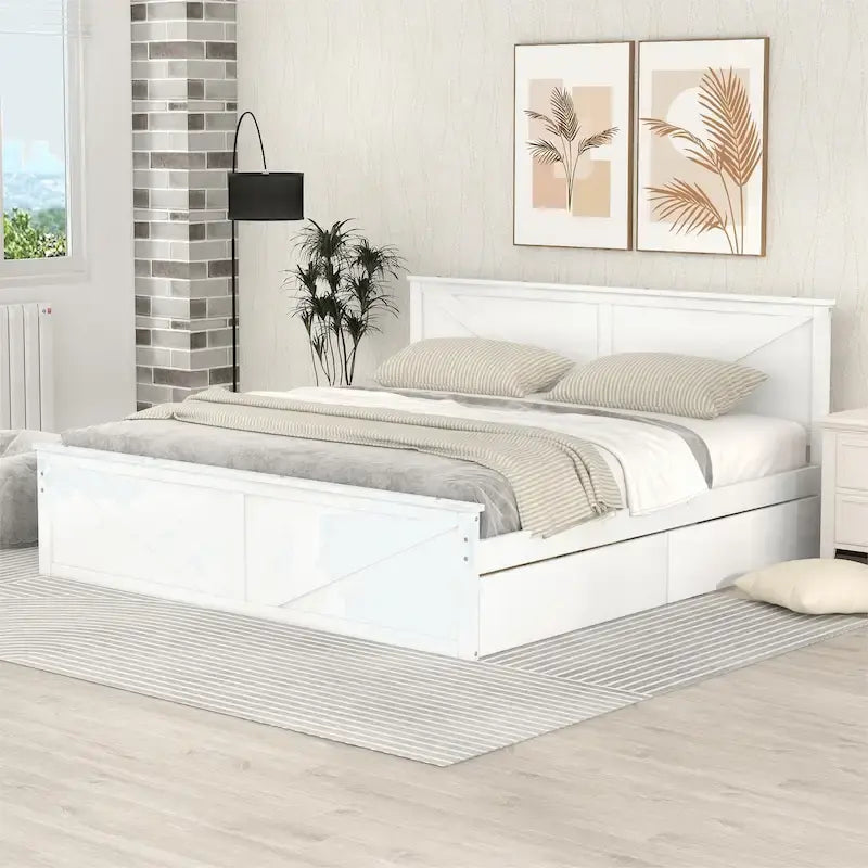 Lit plateforme en bois King Size