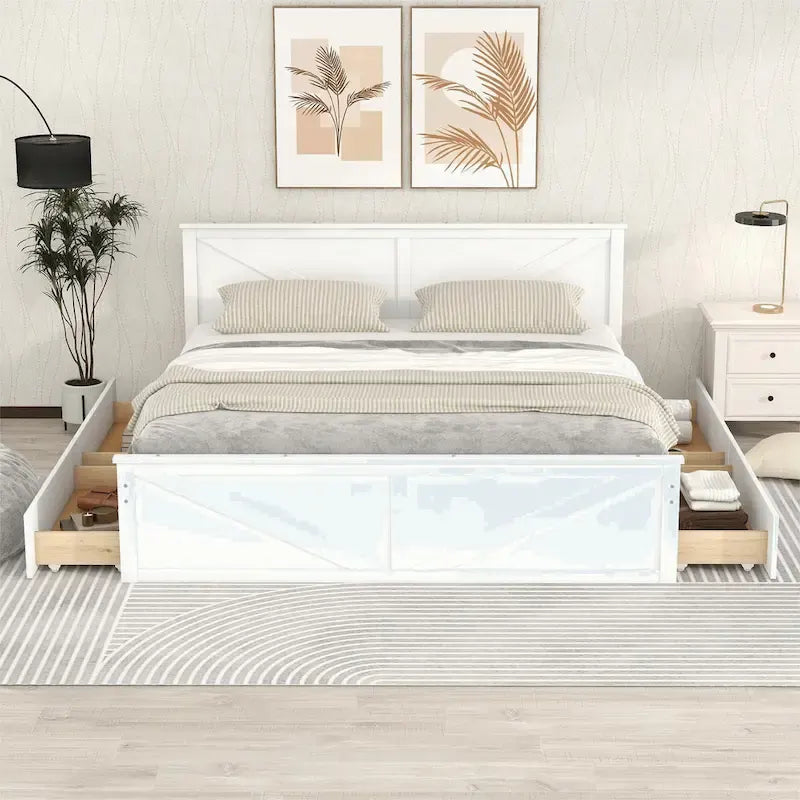 Lit plateforme en bois King Size