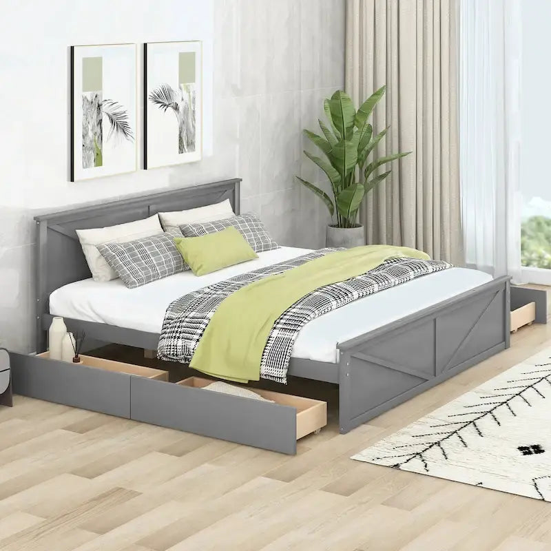 Lit plateforme en bois King Size