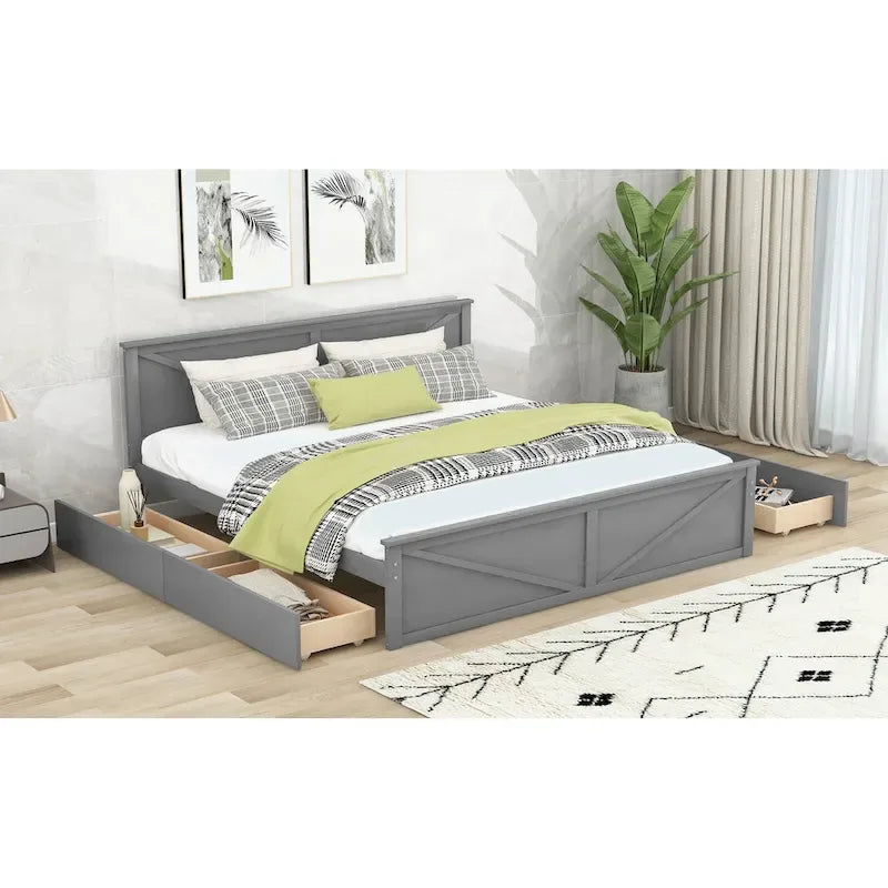 Lit plateforme en bois King Size