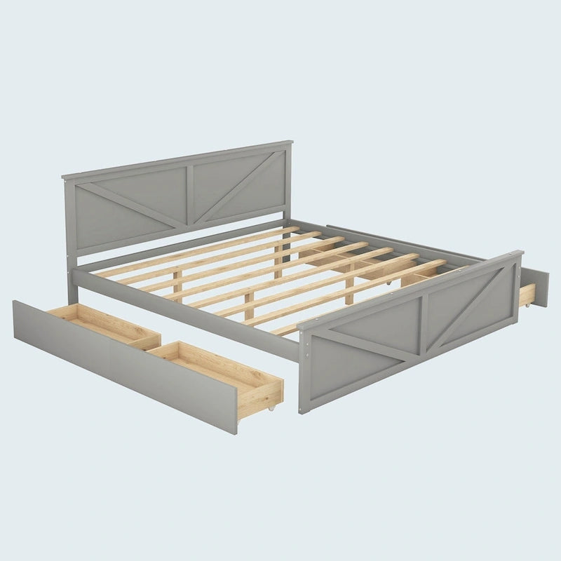 Lit plateforme en bois King Size