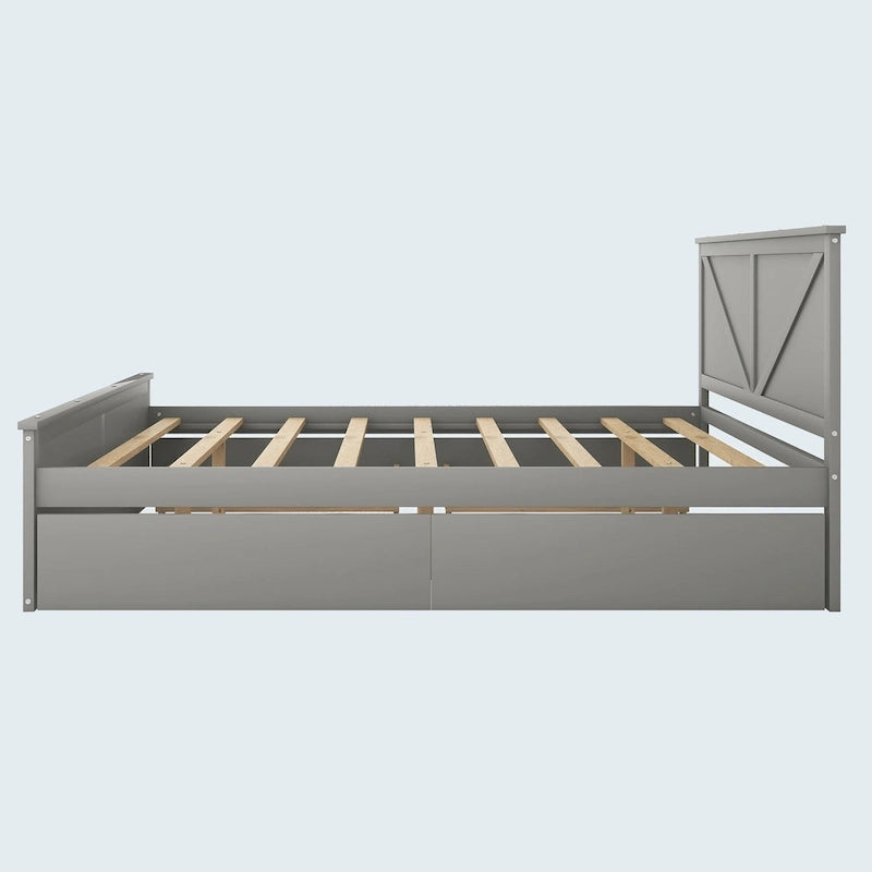 Lit plateforme en bois King Size