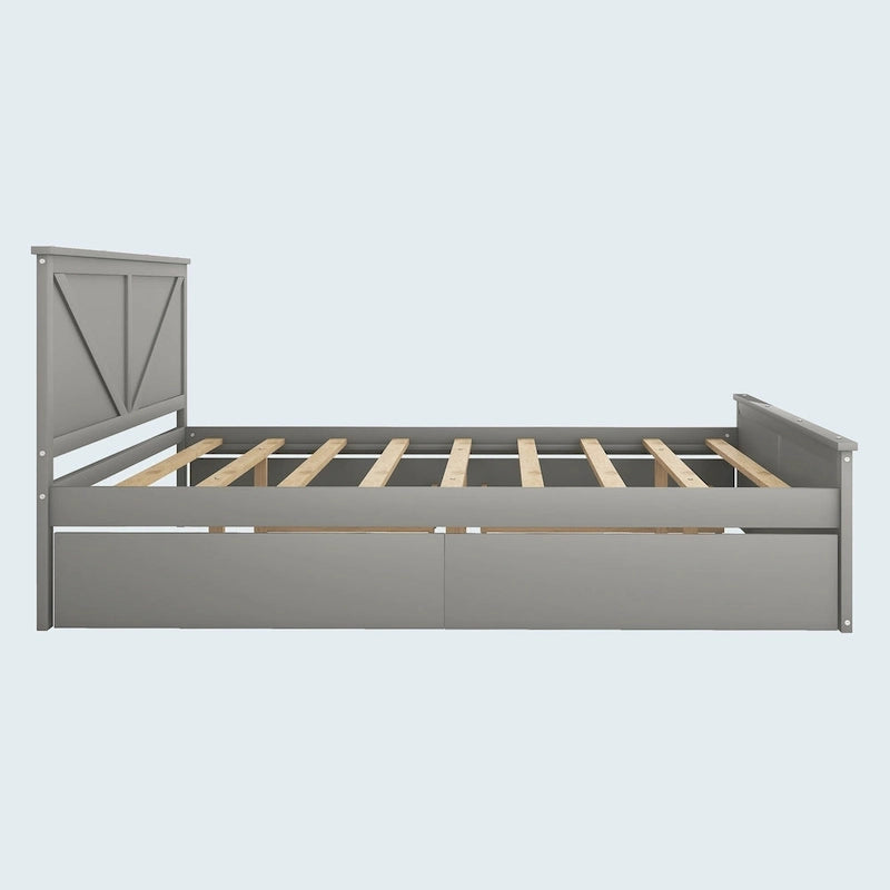 Lit plateforme en bois King Size
