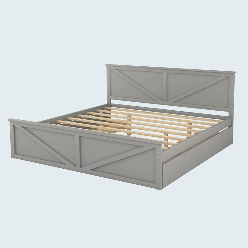 Lit plateforme en bois King Size