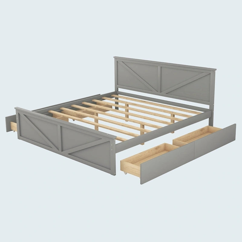 Lit plateforme en bois King Size