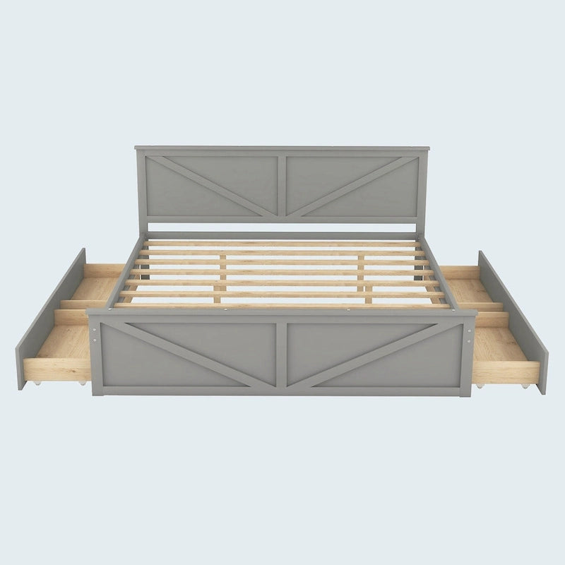 Lit plateforme en bois King Size