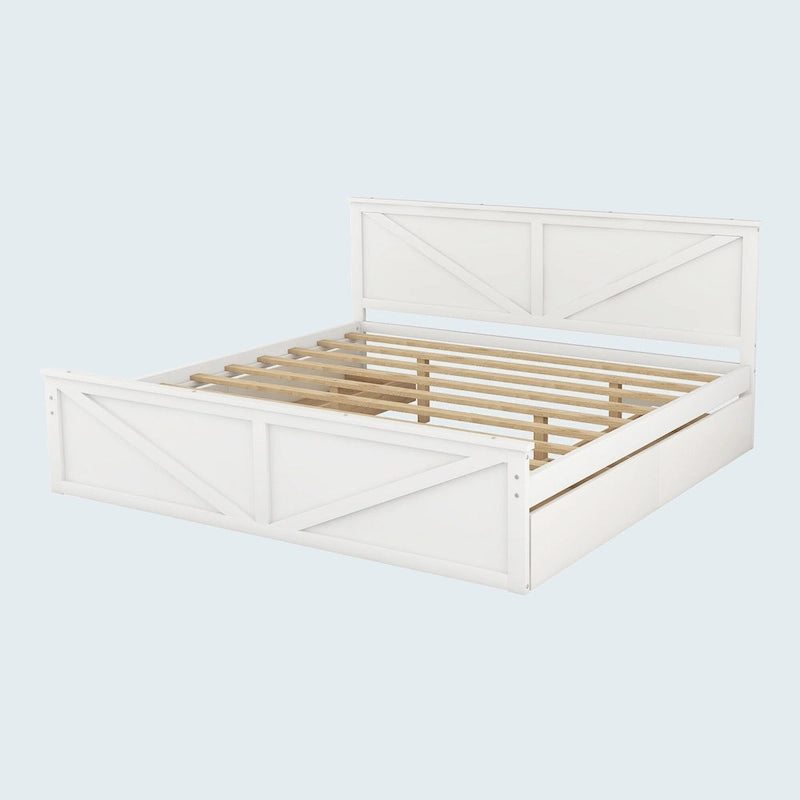 Lit plateforme en bois King Size