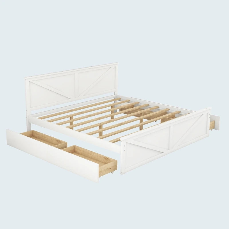 Lit plateforme en bois King Size